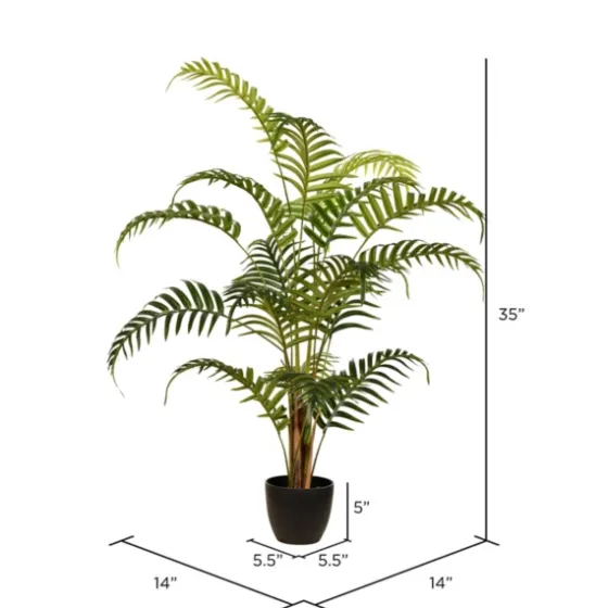 Potted Small Leaf Fern Palm Plant, 35 In.-Kirkland's Home Fashion
