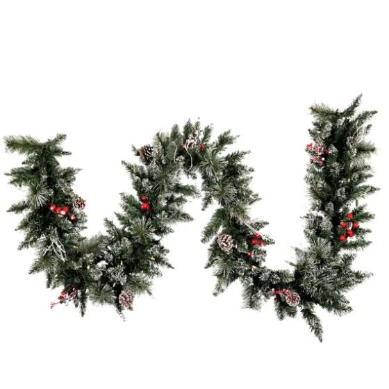 Pre-Lit Snow Tipped Berry And Pinecone Garland-Kirkland's Home New
