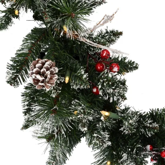 Pre-Lit Snow Tipped Berry And Pinecone Garland-Kirkland's Home New