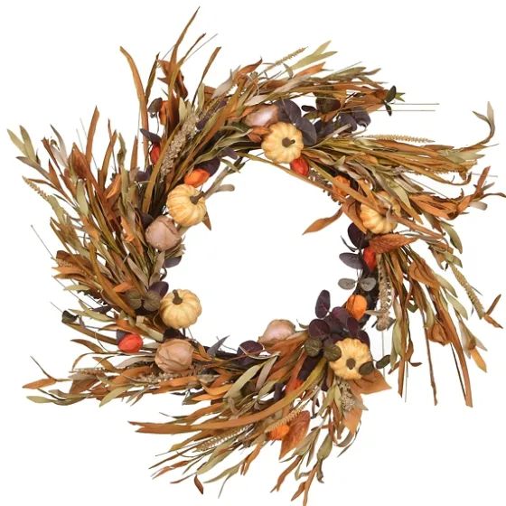 Pumpkin Seedpod Stalks Harvest Wreath-Kirkland's Home Shop