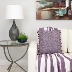 Purple Chalet Striped Fringe Throw-Kirkland's Home Best Sale