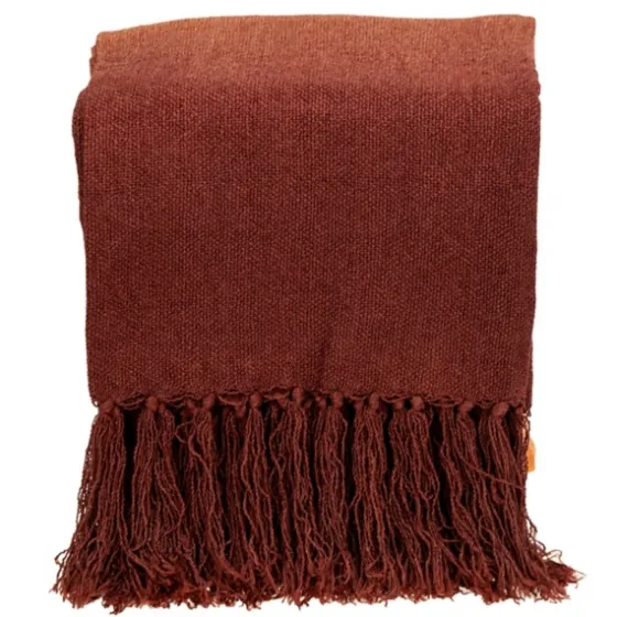 Red And Orange Ombre Fringed Throw-Kirkland's Home Clearance