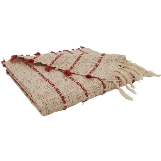 Red Beige Stripe Throw Blanket-Kirkland's Home Sale