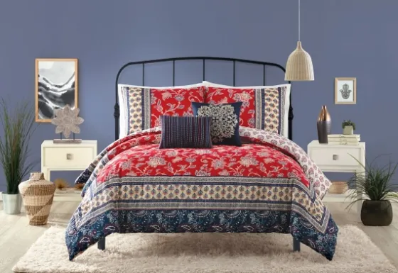 Red Navy Marbella King 5-Pc. Comforter Set-Kirkland's Home New