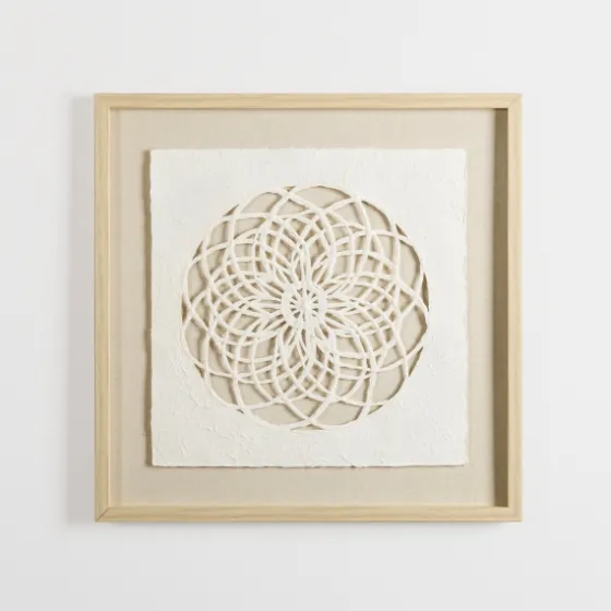 Rice Paper & Natural Linen Cutout Wall Plaque-Kirkland's Home Online