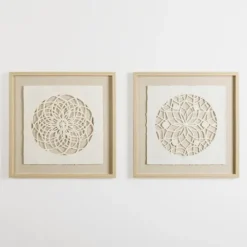 Rice Paper & Natural Linen Cutout Wall Plaque-Kirkland's Home Online
