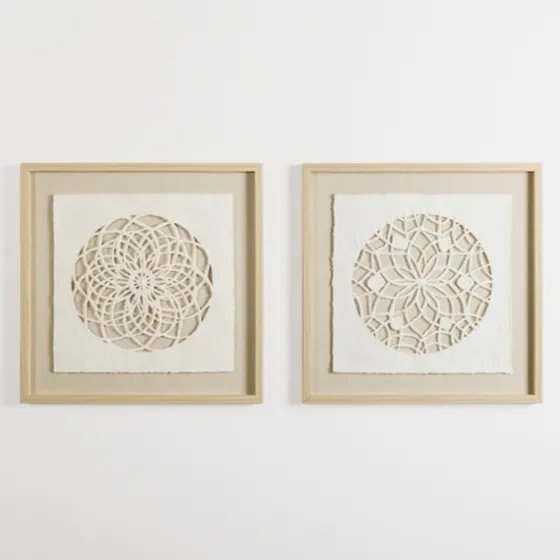 Rice Paper & Natural Linen Cutout Wall Plaque-Kirkland's Home Online