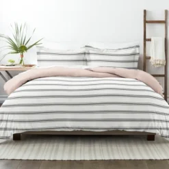 Rose Pink Echo Stripe 2-Pc. Twin Duvet Cover Set-Kirkland's Home Outlet