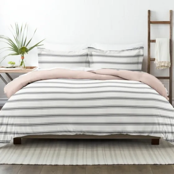 Rose Pink Echo Stripe 3-Pc. King Duvet Cover Set-Kirkland's Home Outlet