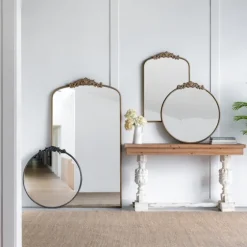 Round Antique Floral Scroll Mirror, 32 In.-Kirkland's Home Fashion