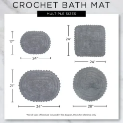 Round French Crochet Bath Mat, 28 In.-Kirkland's Home Outlet