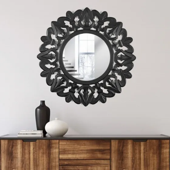 Round Hand Carved Mandala Medallion Mirror-Kirkland's Home Cheap