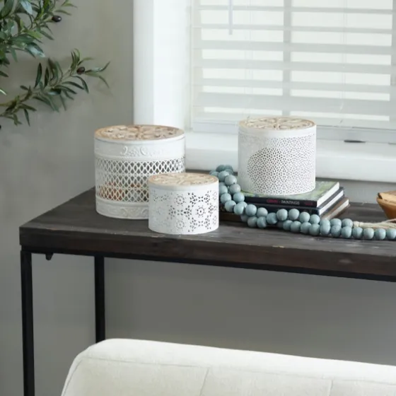 Round Intricate Laser Cut Boxes, Set Of 3-Kirkland's Home Clearance