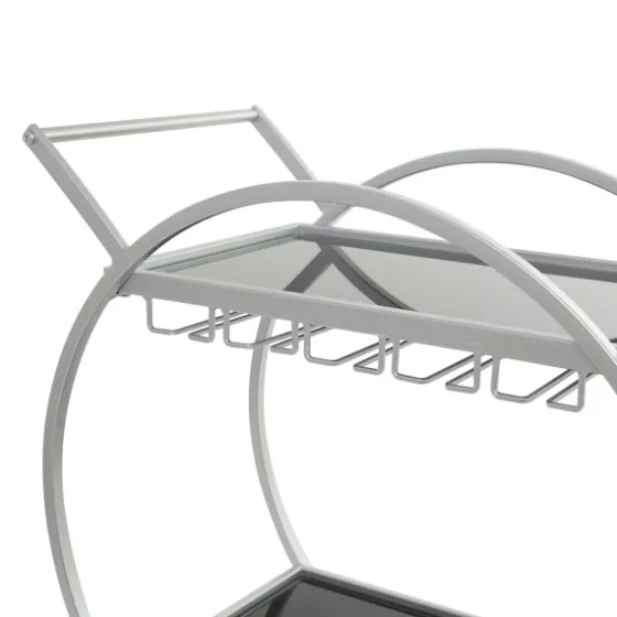 Round Metal And Glass 2-Ter Bar Cart-Kirkland's Home Sale