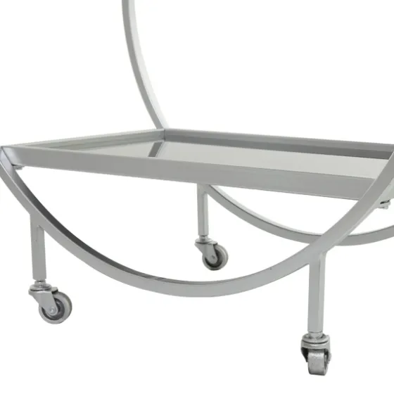 Round Metal And Glass 2-Ter Bar Cart-Kirkland's Home Sale
