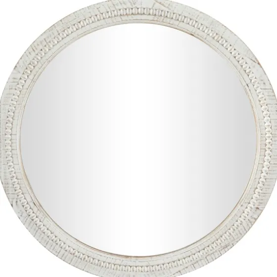 Round Whitewash Beaded Wall Mirror-Kirkland's Home Flash Sale