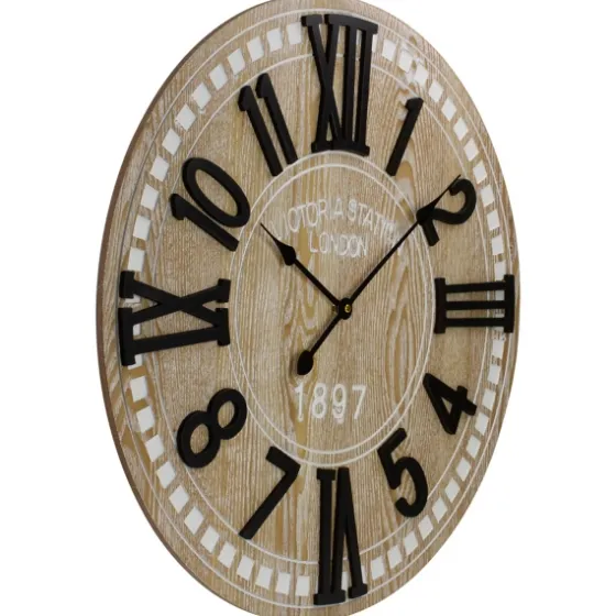 Round Whitewashed Wood Wall Clock-Kirkland's Home New