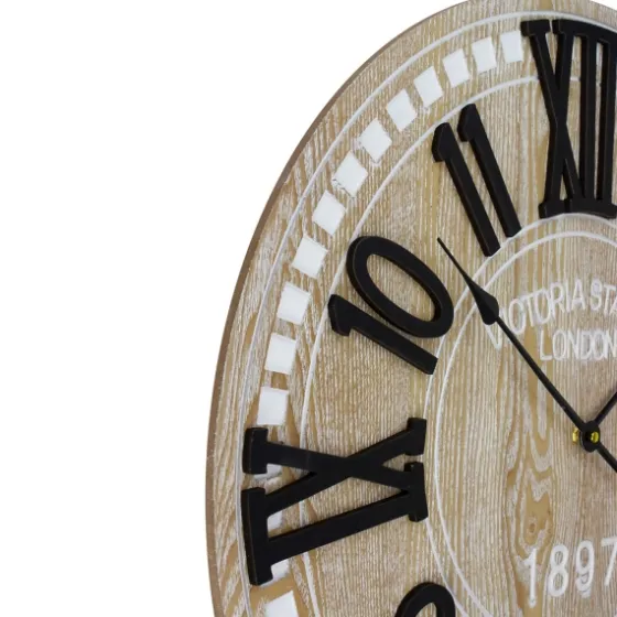 Round Whitewashed Wood Wall Clock-Kirkland's Home New