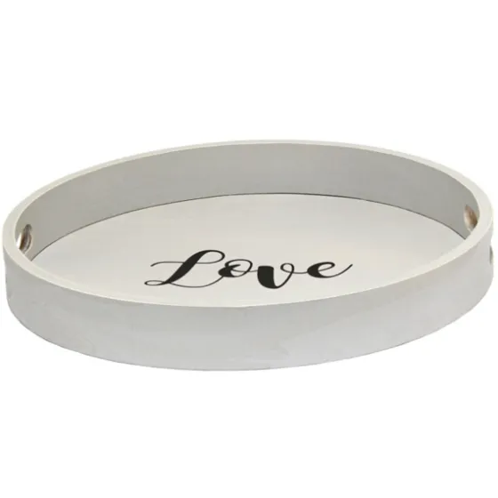 Round Wood Love Tray-Kirkland's Home Cheap