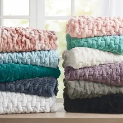 Ruched Fur Throw-Kirkland's Home Best