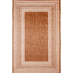 Rust Linear Macy Indoor/Outdoor Area Rug, 4X7-Kirkland's Home Cheap