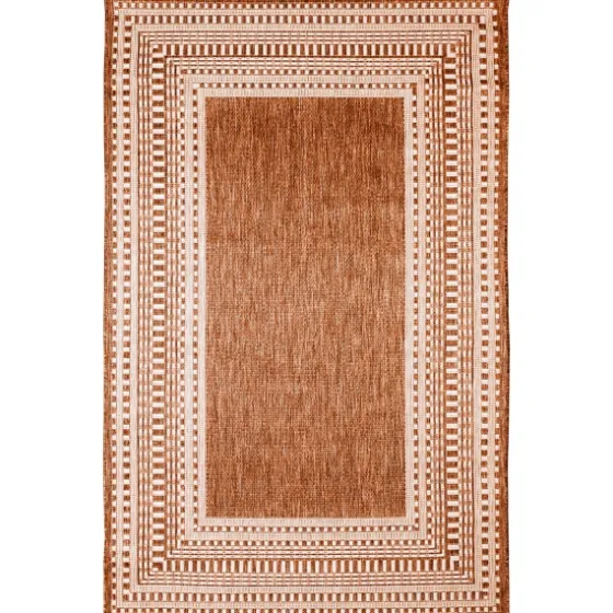 Rust Linear Macy Indoor/Outdoor Area Rug, 4X7-Kirkland's Home Cheap