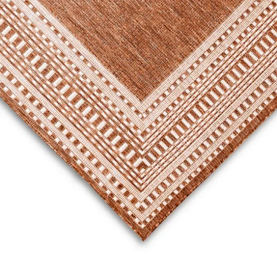 Rust Linear Macy Indoor/Outdoor Area Rug, 4X7-Kirkland's Home Cheap