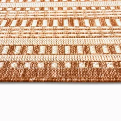 Rust Linear Macy Indoor/Outdoor Area Rug, 4X7-Kirkland's Home Cheap