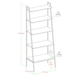 Rustic Oak Industrial Ladder Bookshelf-Kirkland's Home Online