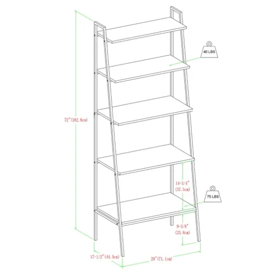 Rustic Oak Industrial Ladder Bookshelf-Kirkland's Home Online