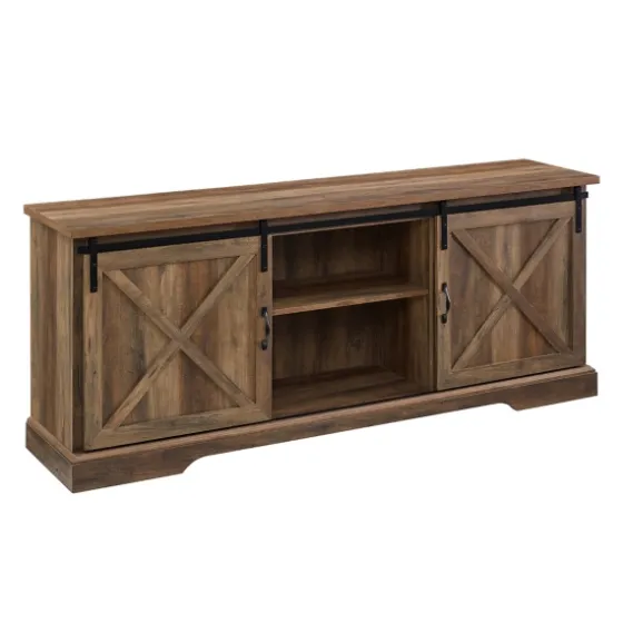 Rustic Oak Sliding Barn Door Tv Stand-Kirkland's Home Cheap