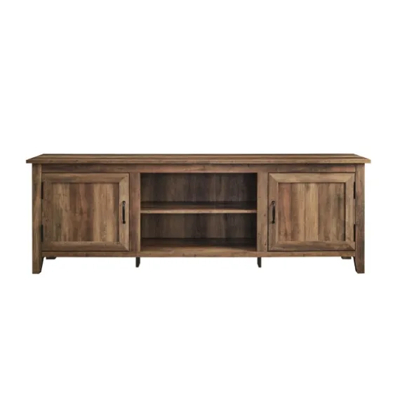 Rustic Oak Wood Grooved Door Tv Stand-Kirkland's Home Fashion