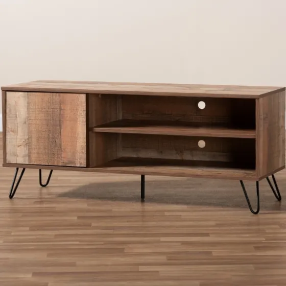Rustic Oak Wood Tv Stand-Kirkland's Home Flash Sale