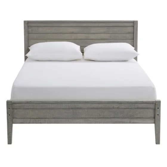 Rustic Smoke Wood Panel Full Bed Frame-Kirkland's Home Sale