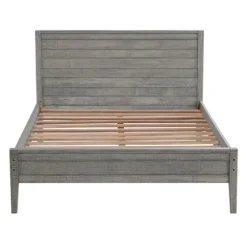 Rustic Smoke Wood Panel Full Bed Frame-Kirkland's Home Sale