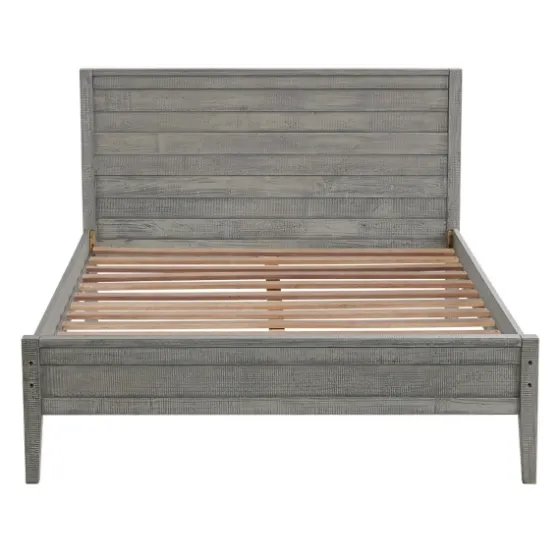 Rustic Smoke Wood Panel Full Bed Frame-Kirkland's Home Sale