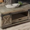 Rustic Wood Rolling Barn Door Coffee Table-Kirkland's Home Discount