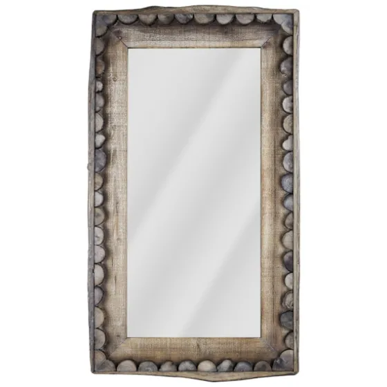 Rustic Wood Scalloped Edge Wall Mirror-Kirkland's Home Outlet