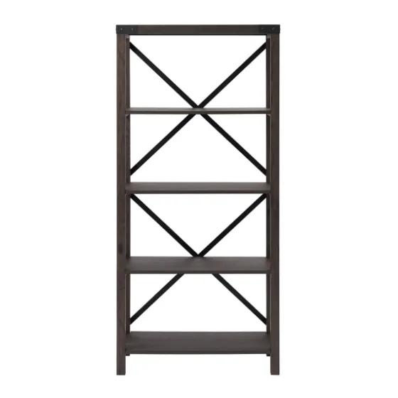 Sable Wood X-Frame Classic Bookcase-Kirkland's Home Fashion