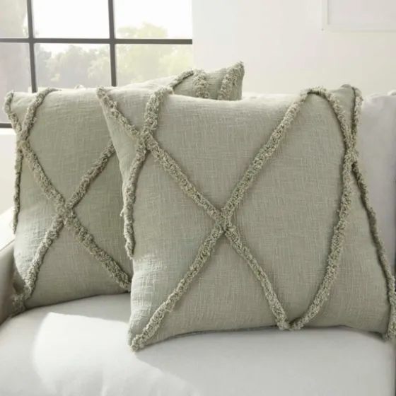 Sage Tufted Diamond 2-Pc. Pillows, 24 In.-Kirkland's Home Cheap