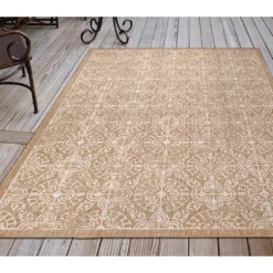 Sand Embellished Scroll Indoor/Outdoor Rug, 4X7-Kirkland's Home Hot