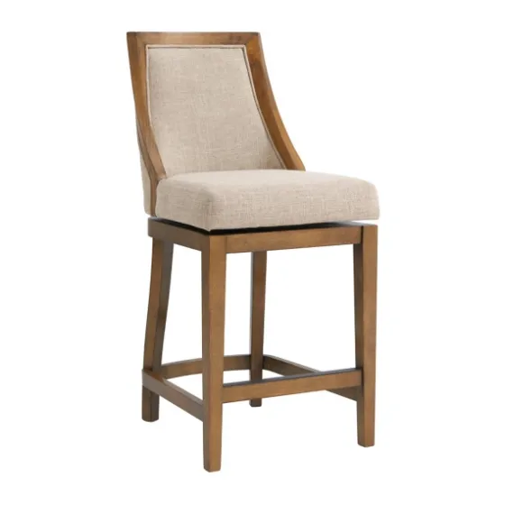 Sandy Beige Swivel 2-Pc. Square Counter Stool Set-Kirkland's Home Fashion