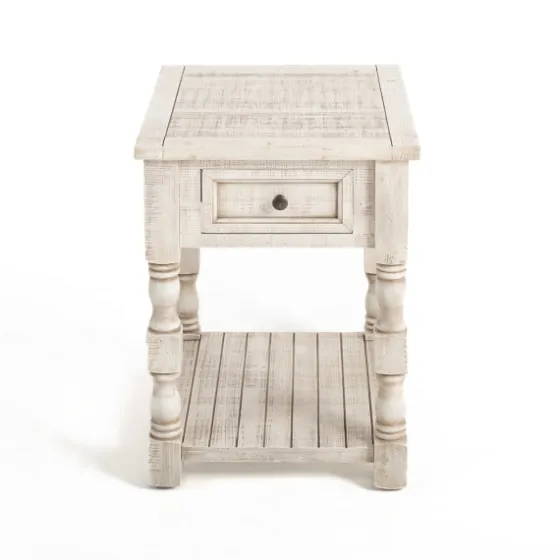 Savannah Cream Distressed Side Table-Kirkland's Home Store