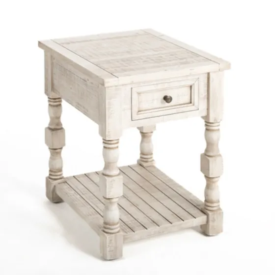 Savannah Cream Distressed Side Table-Kirkland's Home Store