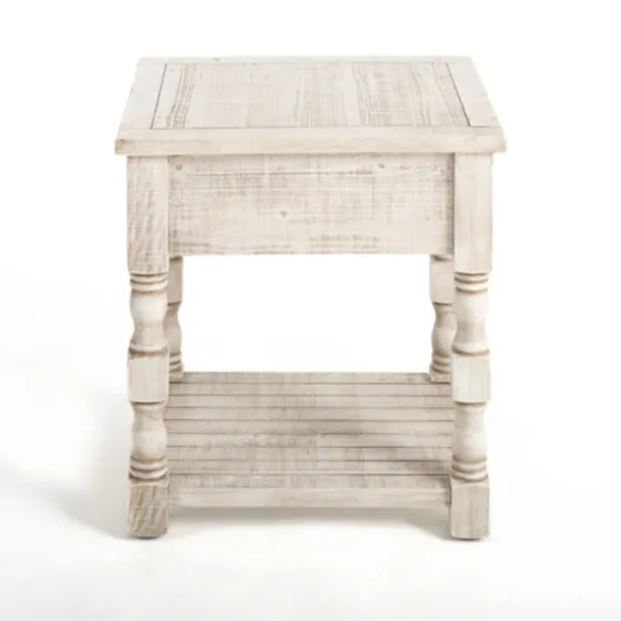 Savannah Cream Distressed Side Table-Kirkland's Home Store