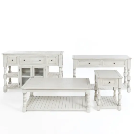 Savannah Cream Distressed Side Table-Kirkland's Home Store