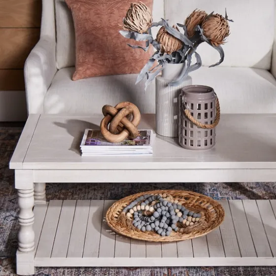 Savannah Cream Distressed Coffee Table-Kirkland's Home Discount