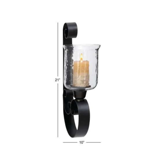 Shayne Black Iron Scroll Sconce-Kirkland's Home Shop