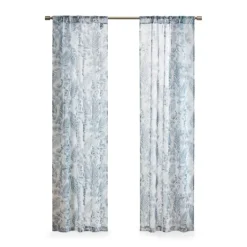 Sheer Blue Botanical Curtain Panel Set, 95 In.-Kirkland's Home Sale