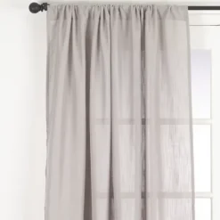 Sheer Dark Linen Curtain Panel, 108 In.-Kirkland's Home Sale